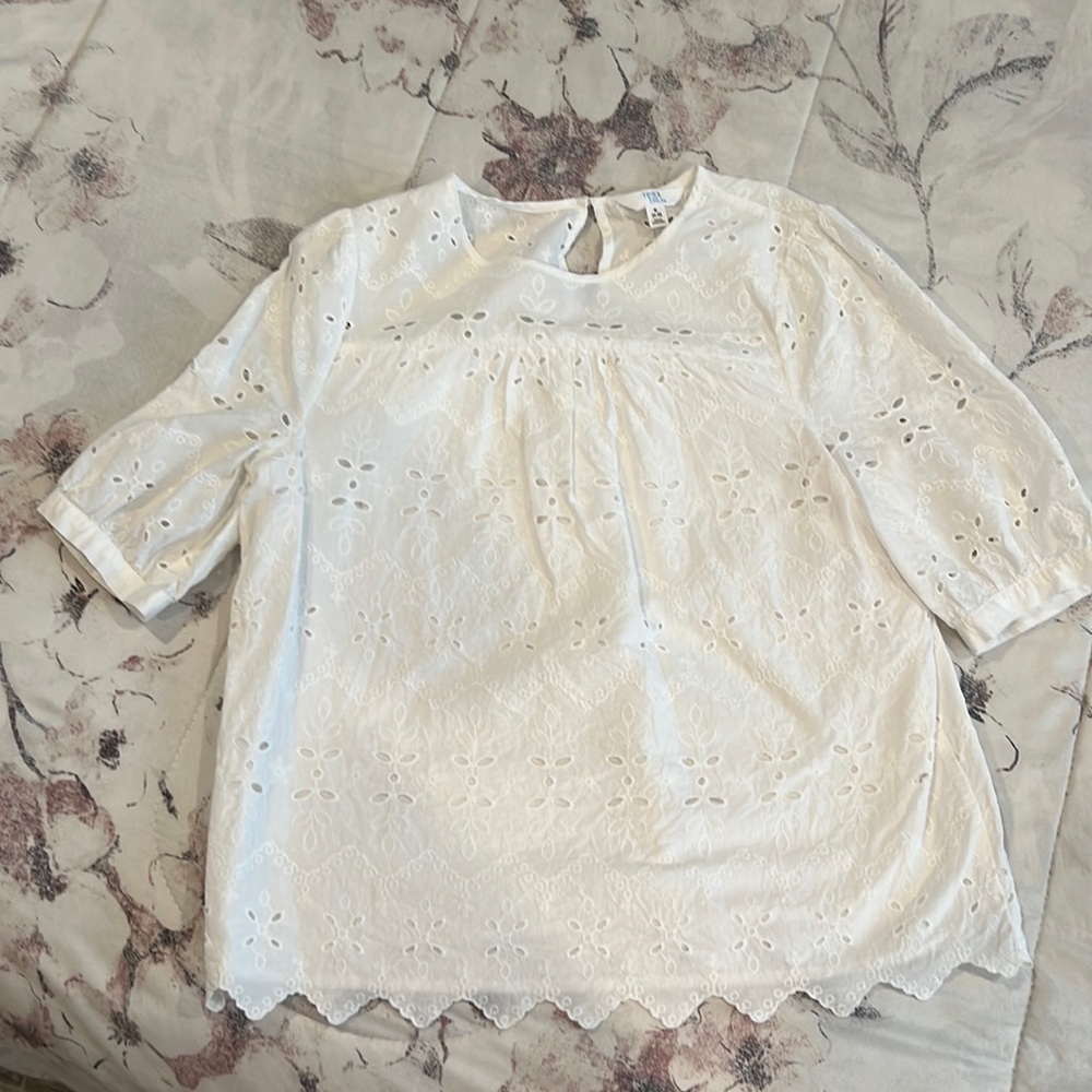 White eyelet blouse